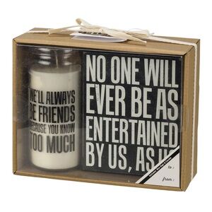 NEW Friends Box Sign & Candle Set